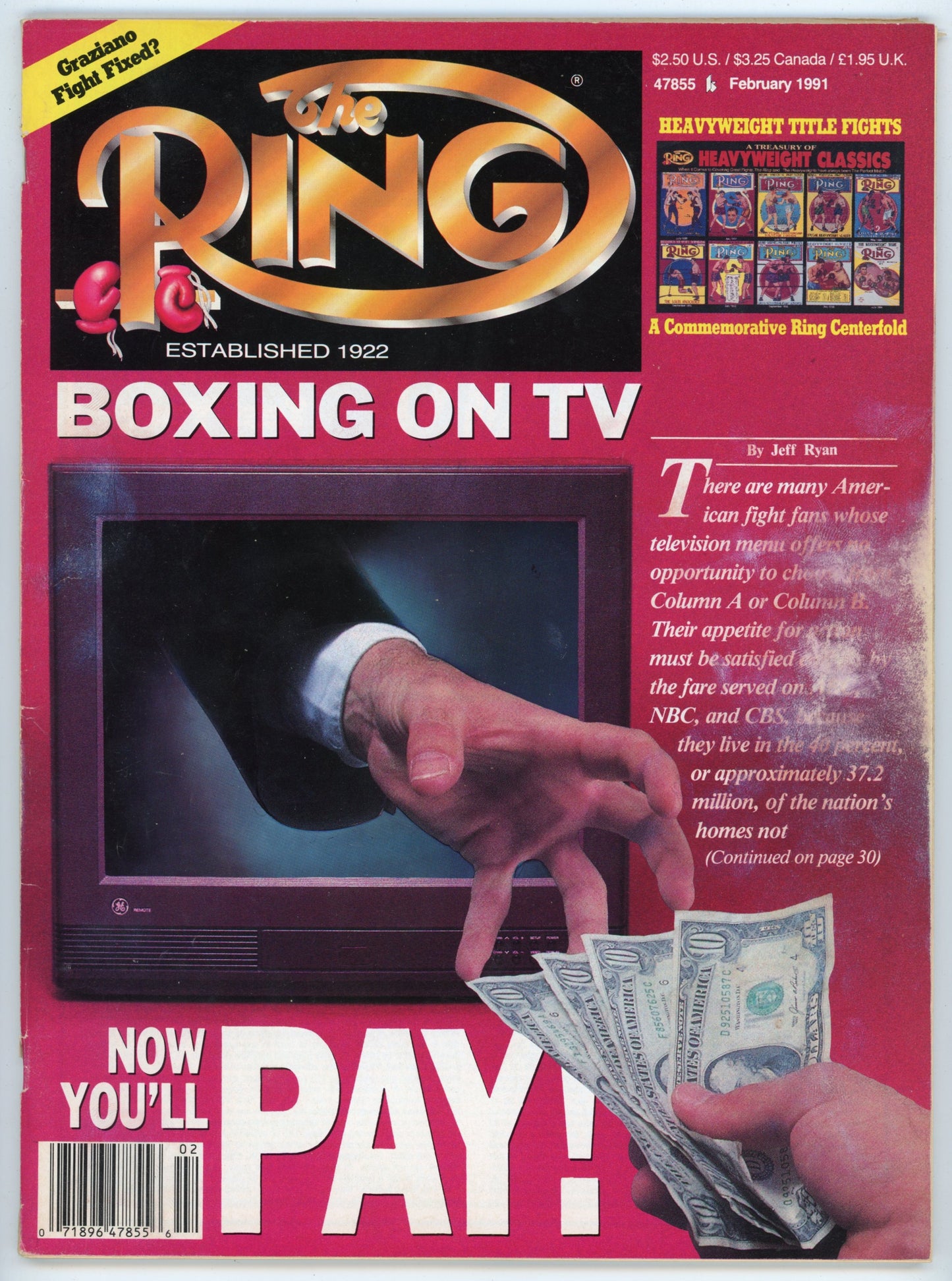 The Ring Vintage Boxing Magazine (February 1991) Boxing on TV