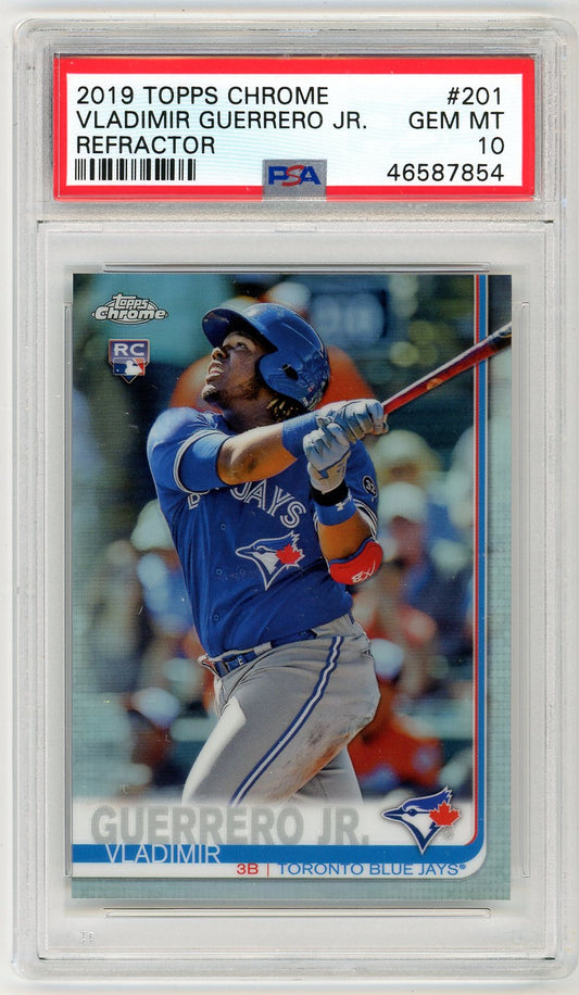 2019 Topps Chrome Vladimir Guerrero Jr. Graded Rookie Refractor Card #201 PSA 10