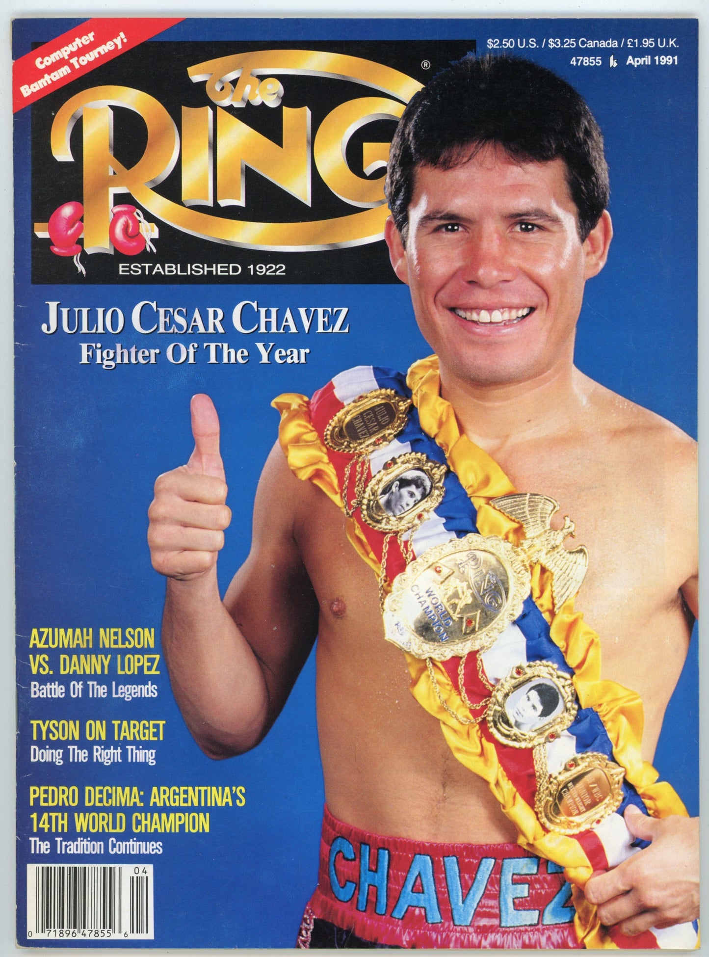 The Ring Vintage Boxing Magazine (April 1991) Julio Cesar Chavez Cover