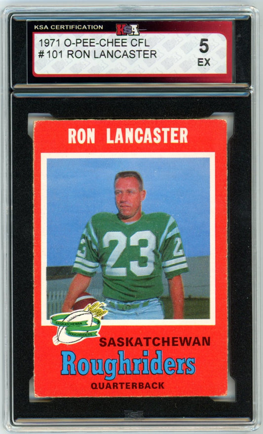 1971 OPC O-Pee-Chee CFL Ron Lancaster #101 Graded Football Card KSA 5
