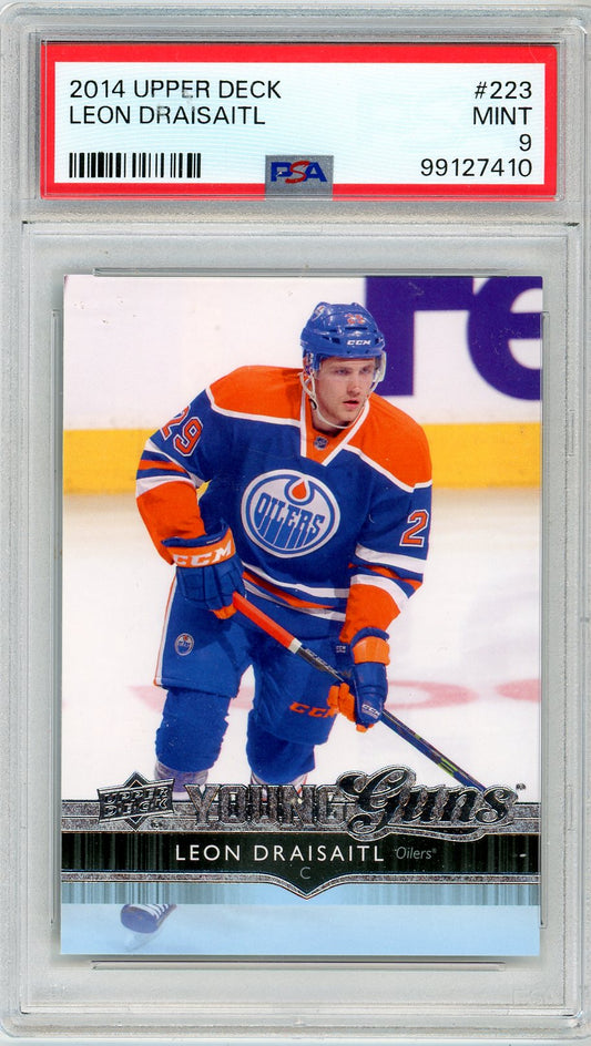 2014 Upper Deck Leon Draisaitl Graded Young Guns Rookie Card #223 PSA 9