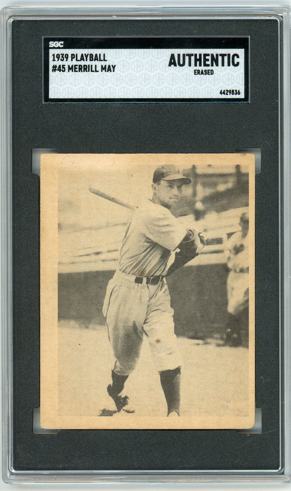 1939 Playball Merrill May Graded Card #45 SGC Authentic