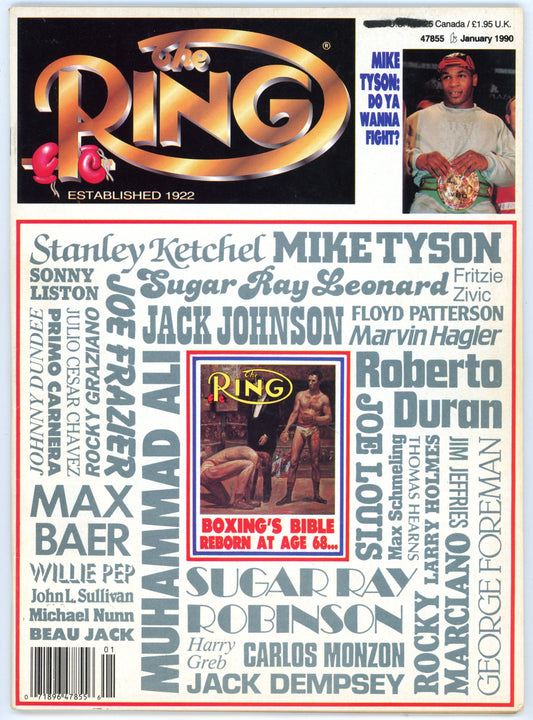 The Ring Vintage Boxing Magazine (January 1990) 68th Anniversary Issue