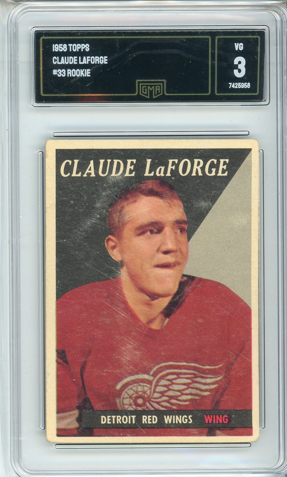 1958 Topps Claude LaForge #33 Rookie Card GMA 3