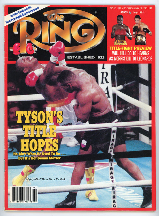 The Ring Vintage Boxing Magazine (July 1991) Mike Tyson Cover