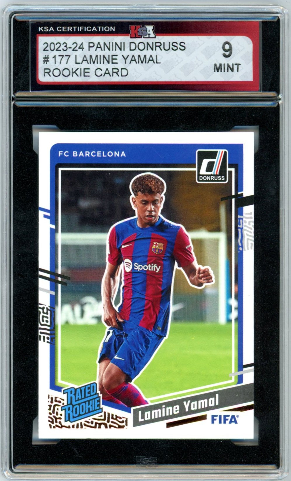 2023/24 Panini Donruss Lamine Yamal #177 Graded Soccer Rookie Card KSA 9
