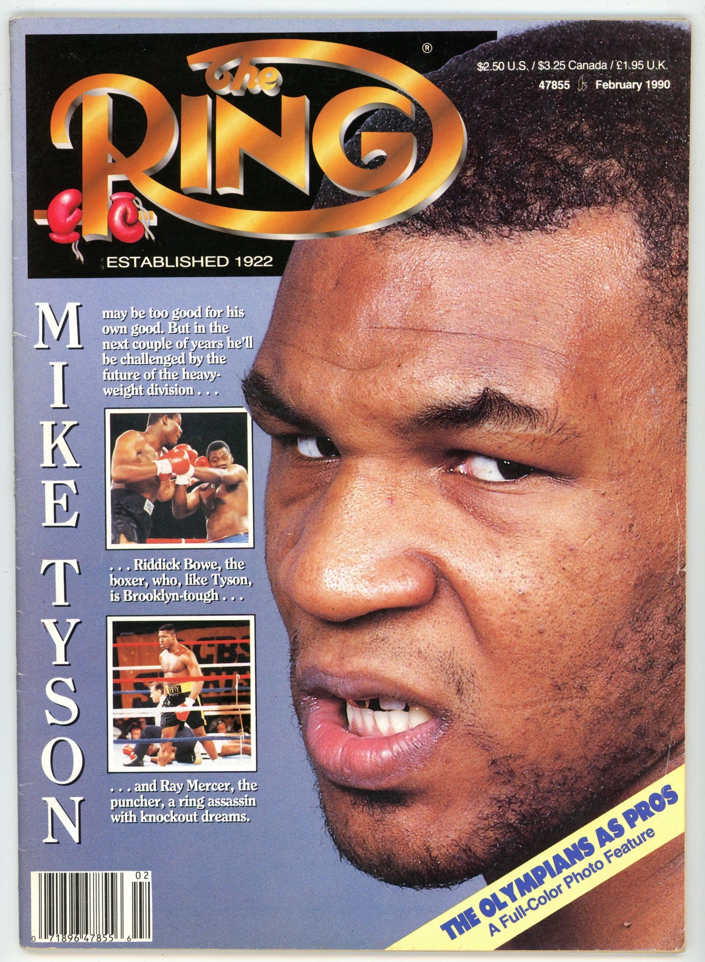 The Ring Vintage Boxing Magazine (February 1990) Mike Tyson Cover