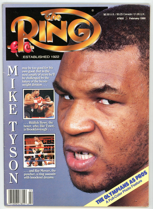 The Ring Vintage Boxing Magazine (February 1990) Mike Tyson Cover