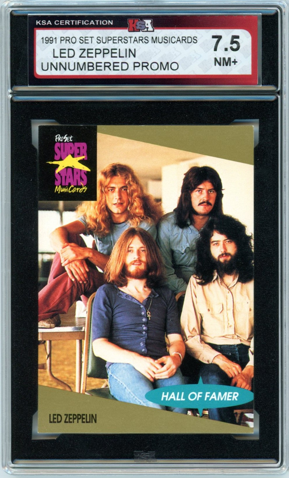 1991 Pro Set Superstars Musicards Led Zeppelin Promo Graded Trading Card KSA 7.5