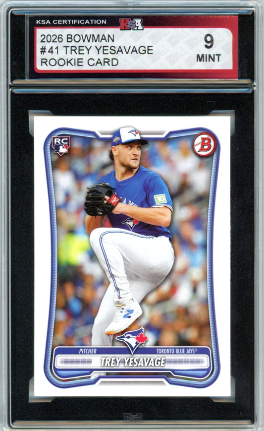 2026 Bowman Trey Yesavage #41 Graded Rookie Card KSA 9
