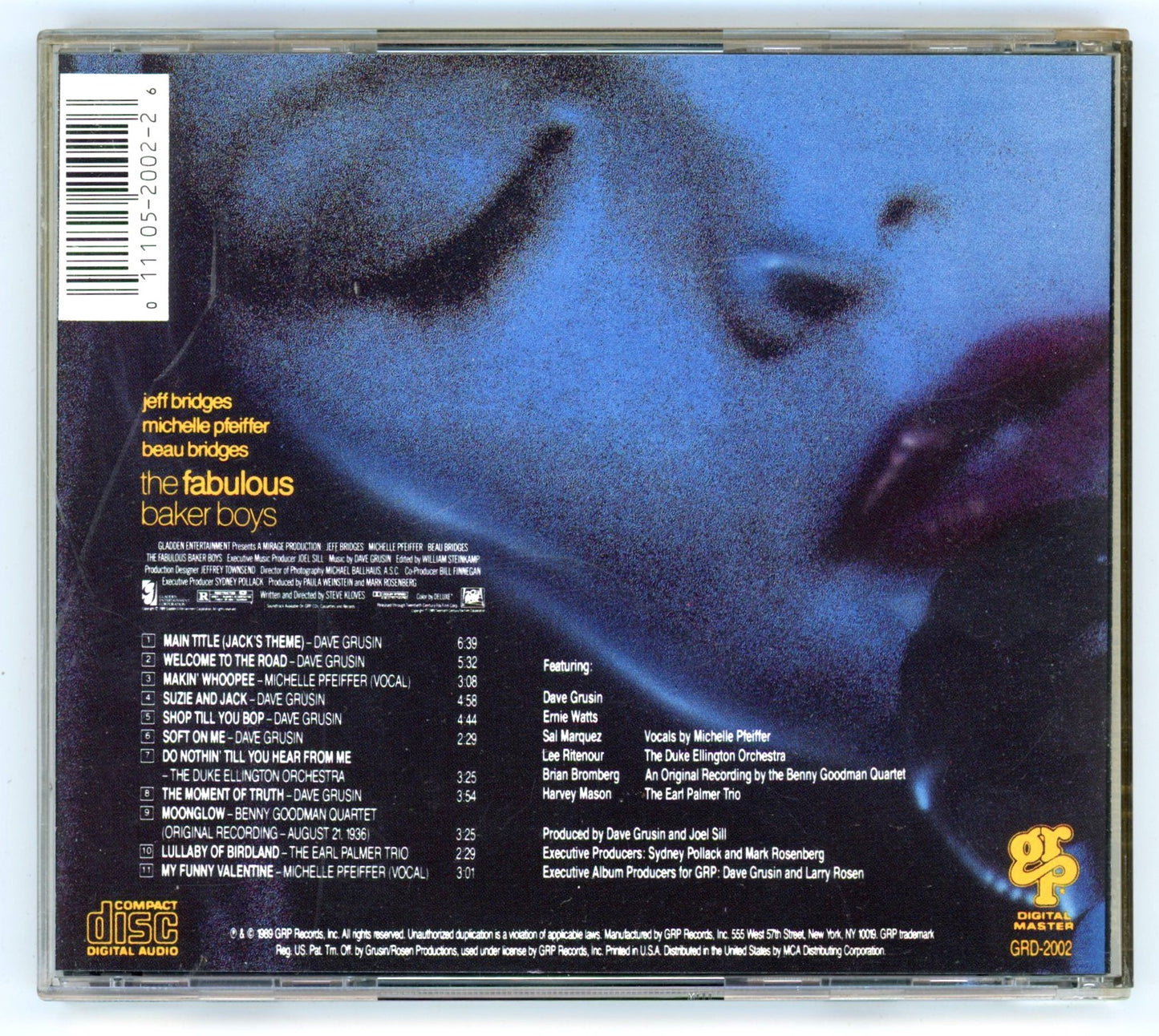 The Fabulous Baker Boys (1989) Motion Picture Soundtrack Vintage CD