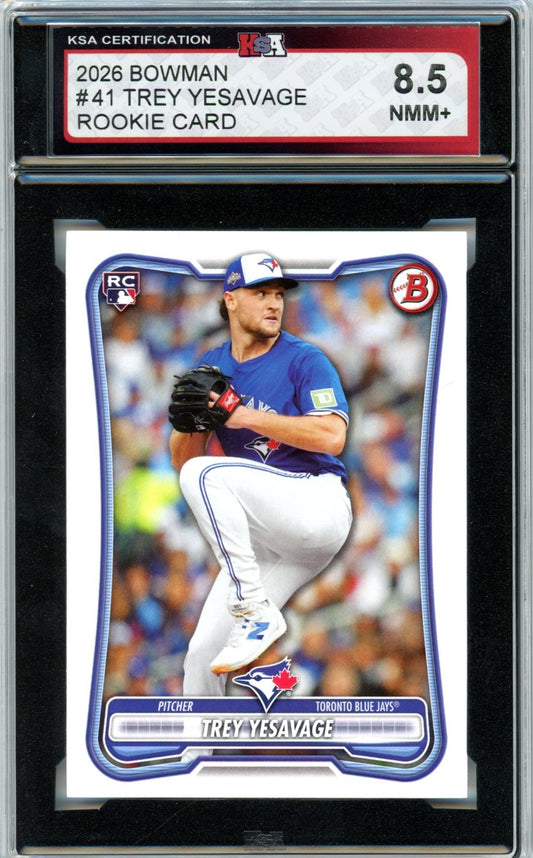 2026 Bowman Trey Yesavage #41 Graded Rookie Card KSA 8.5