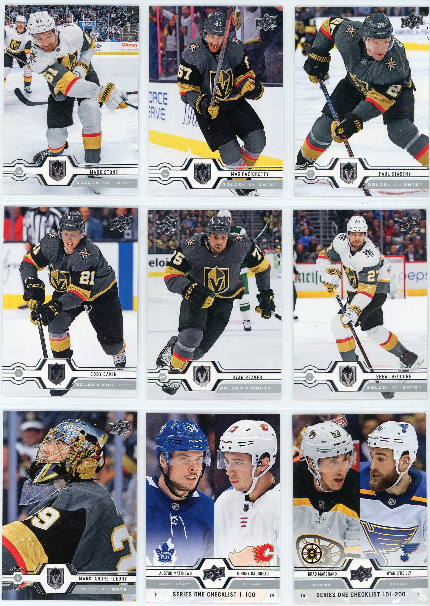 2019/20 Upper Deck NHL Hockey Card Series 1 & Series 2 Base Set (400 Cards)