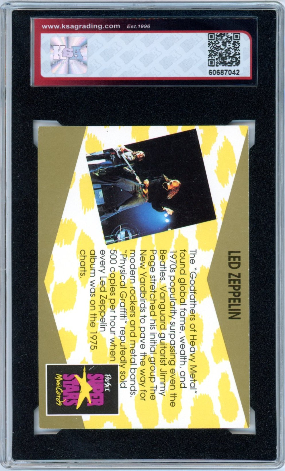 1991 Pro Set Superstars Musicards Led Zeppelin Promo Graded Trading Card KSA 7.5