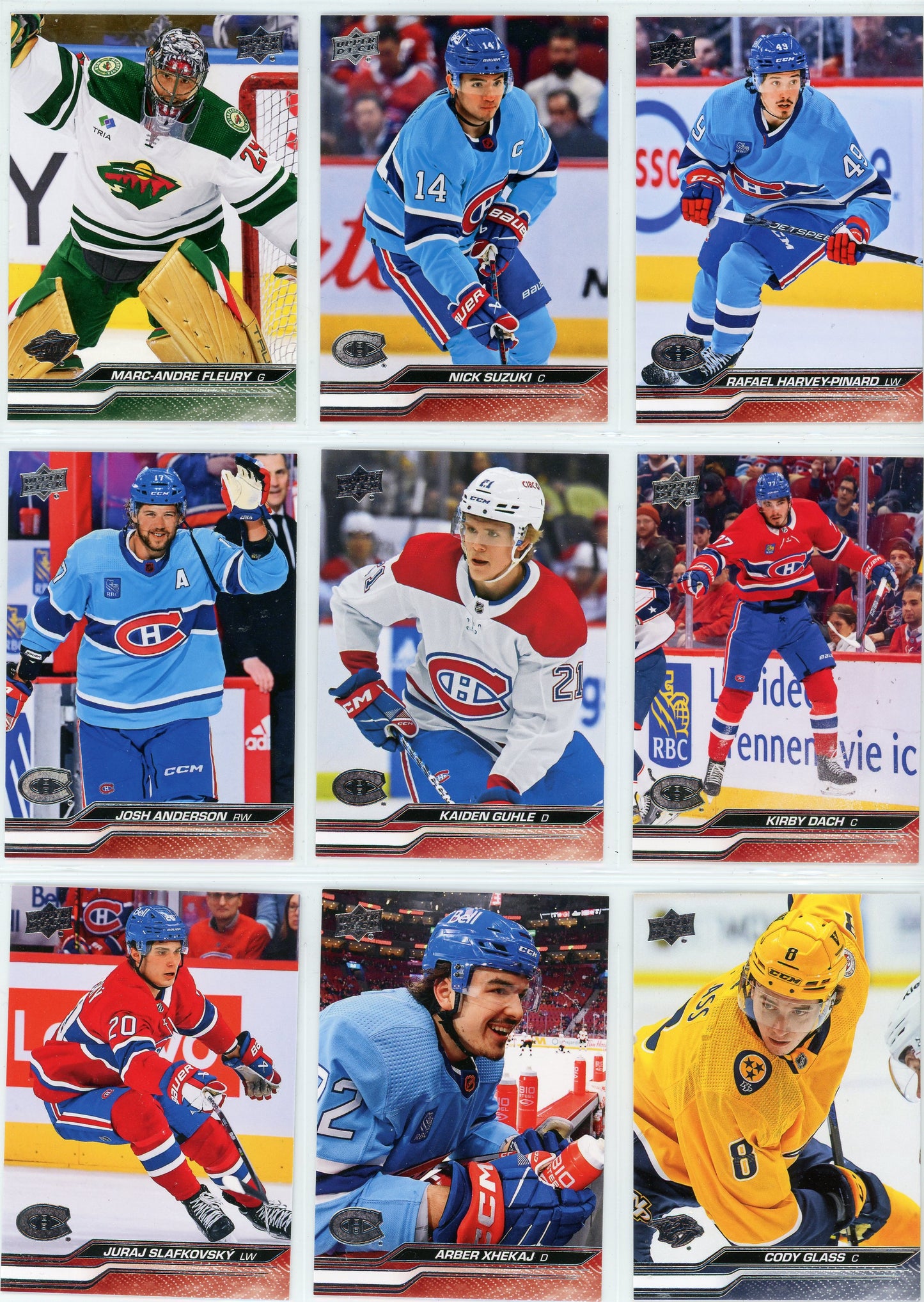 2023/24 Upper Deck NHL Hockey Card Series 1 Base Set (200 Cards)