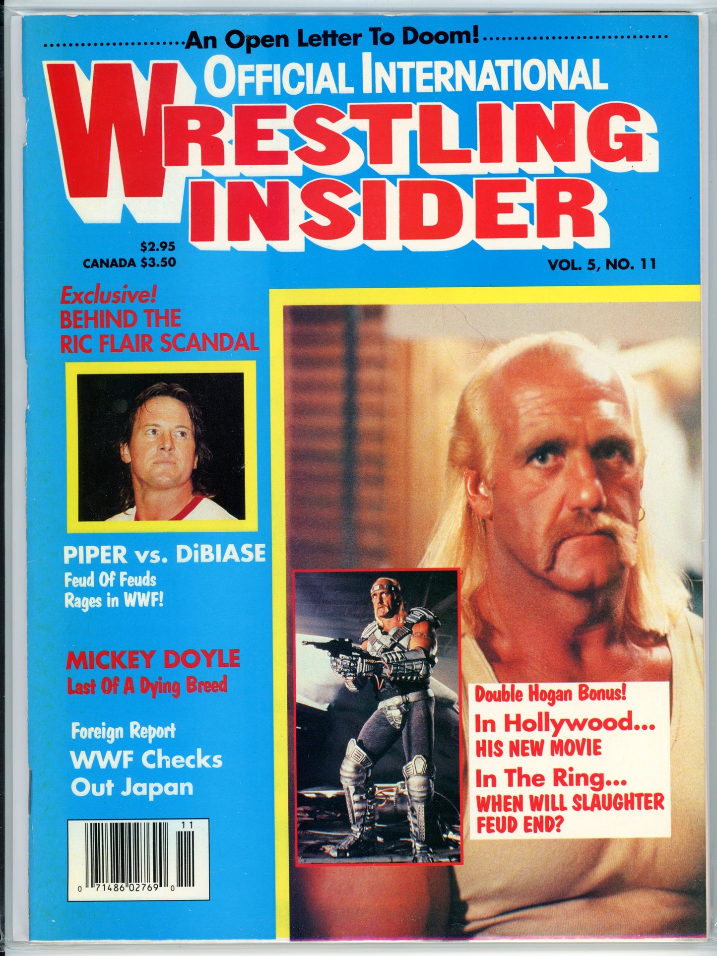 Official International Wrestling Insider Vintage Magazine (1991) Hulk Hogan