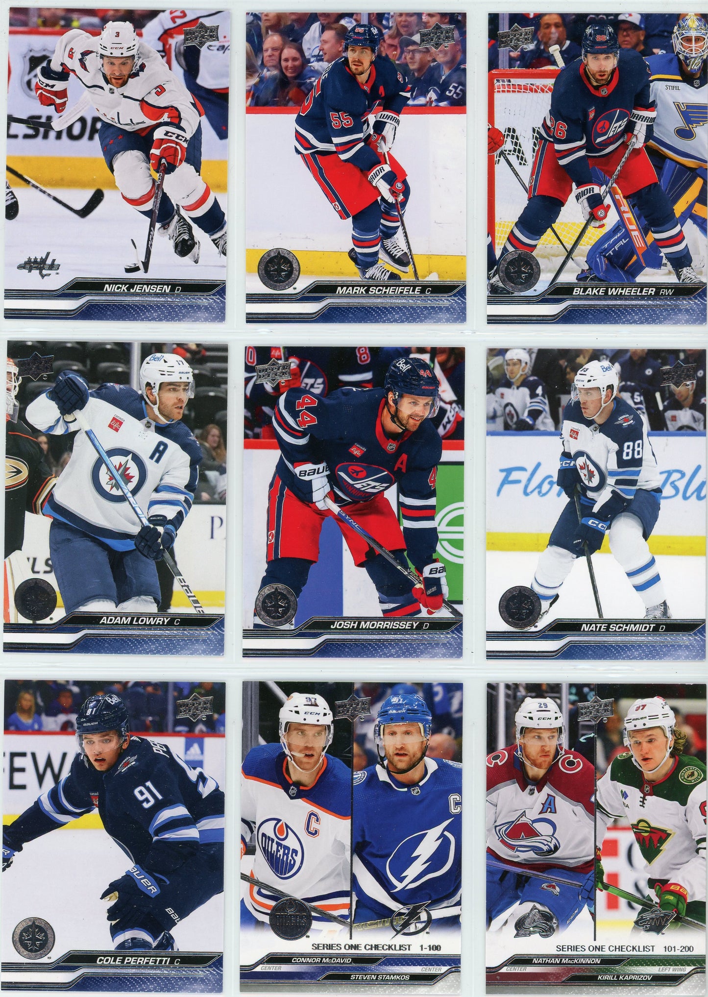 2023/24 Upper Deck NHL Hockey Card Series 1 Base Set (200 Cards)