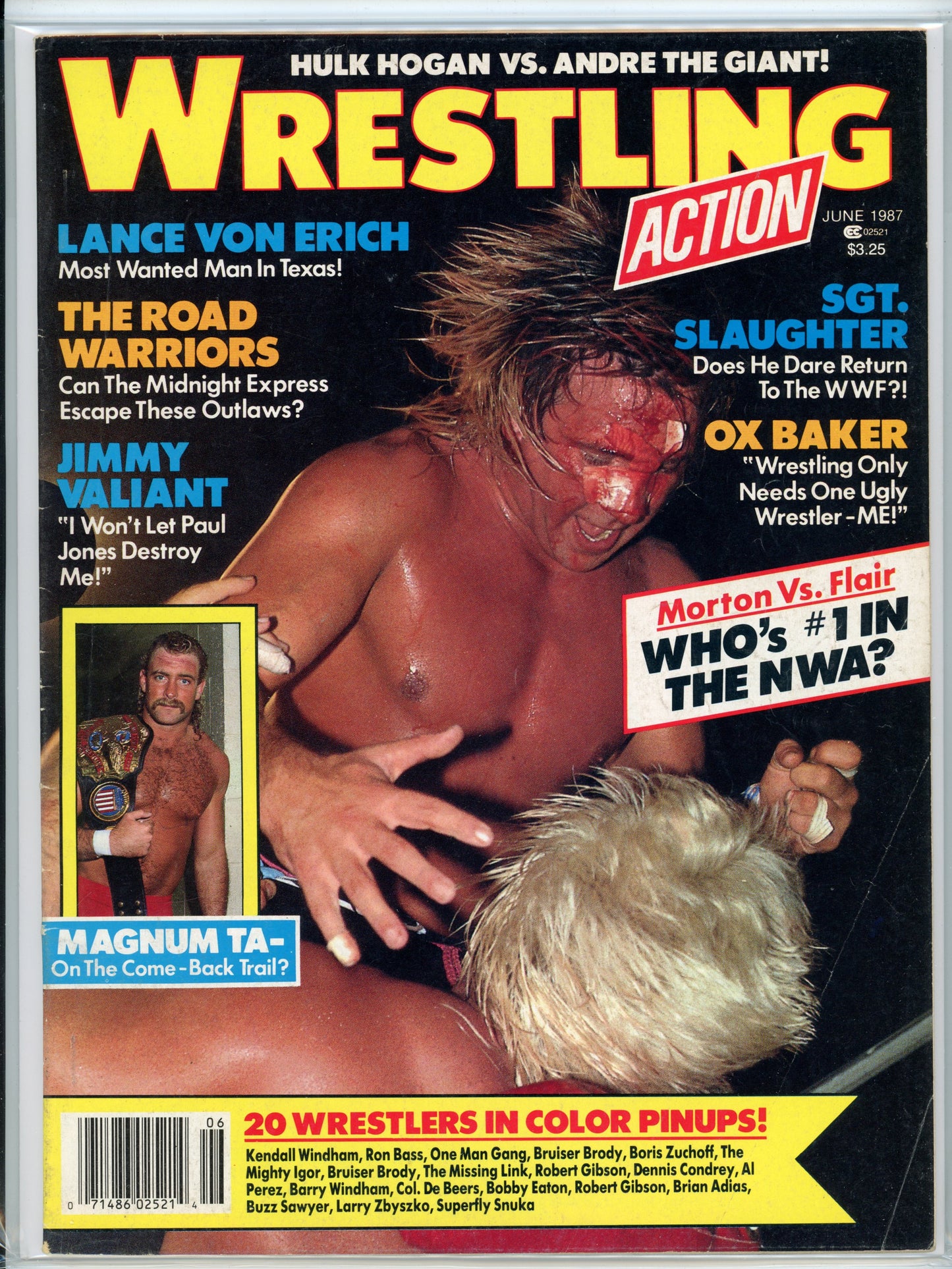 Wrestling Action Vintage Magazine (June, 1987) Ricky Morton vs. Ric Flair