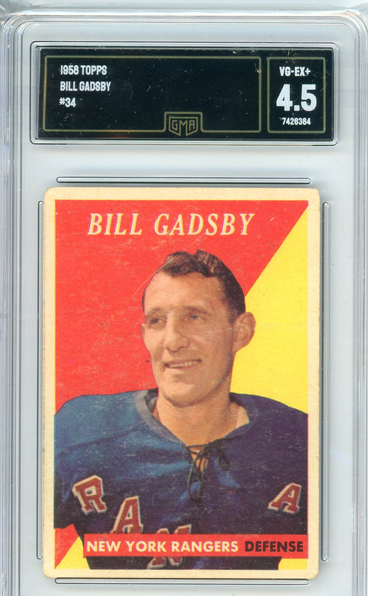1958 Topps Bill Gadsby #34 Graded Card GMA 4.5