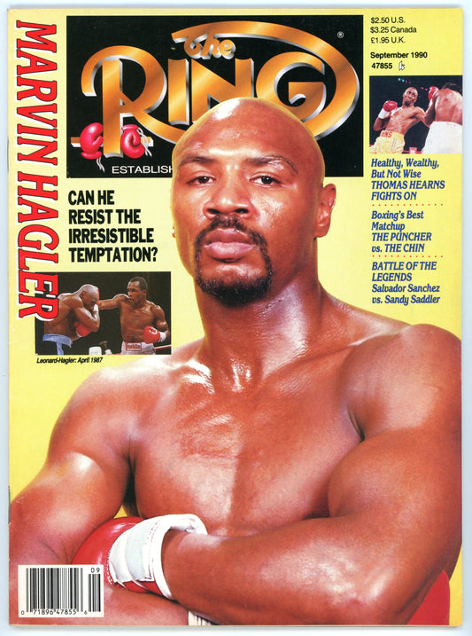 The Ring Vintage Boxing Magazine (September 1990) Marvin Hagler Cover