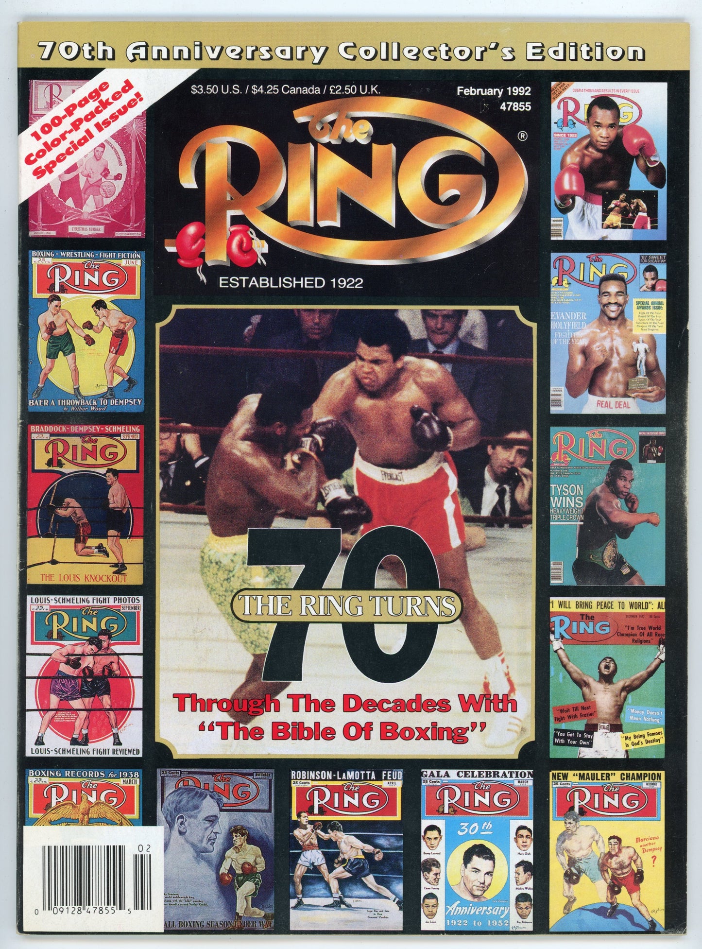 The Ring Vintage Boxing Magazine (February 1992) 70th Anniversary Collector's Edition