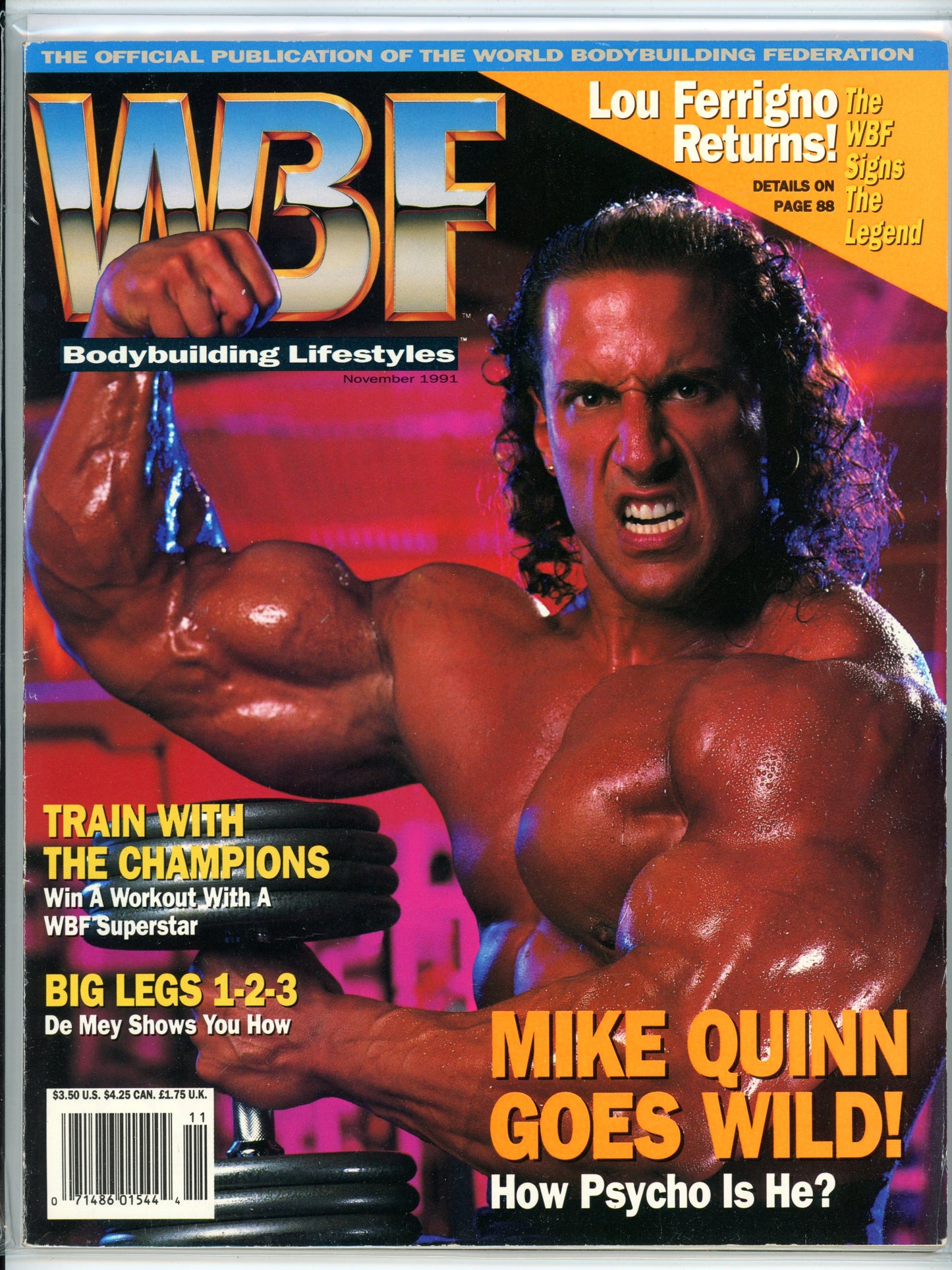 World Bodybuilding Federation Vintage Magazine (November, 1991) Mike Quinn