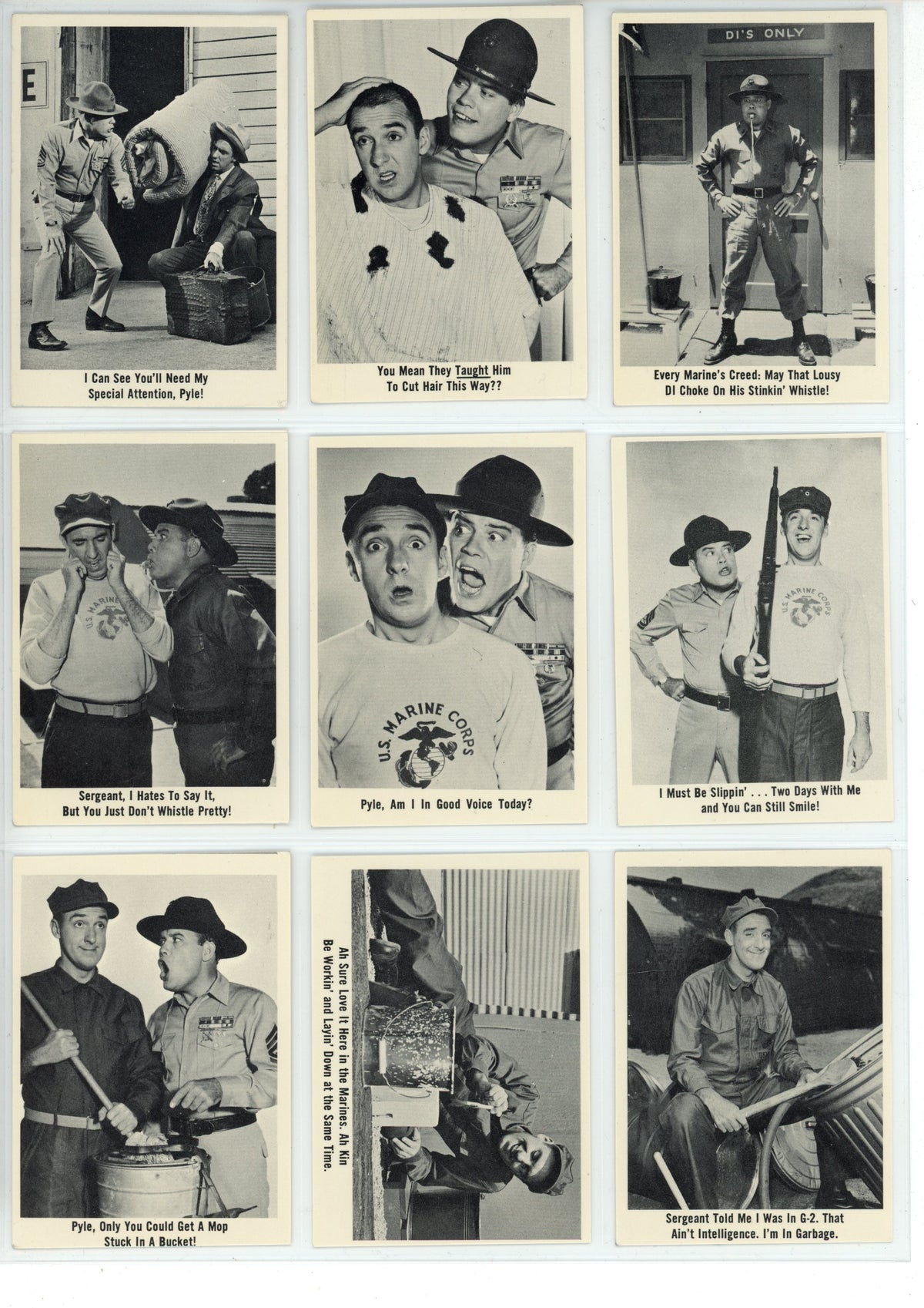 1965 Fleer Gomer Pyle, U.S.M.C. Trading Card Complete Set (66 Cards) High Grade