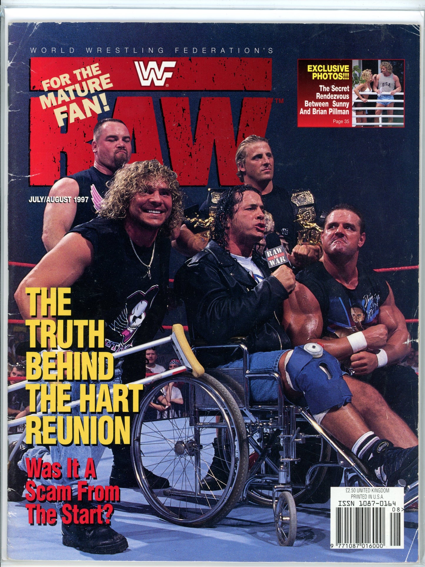 WWF Raw Vintage Wrestling Magazine (July/August, 1997) Hart Foundation