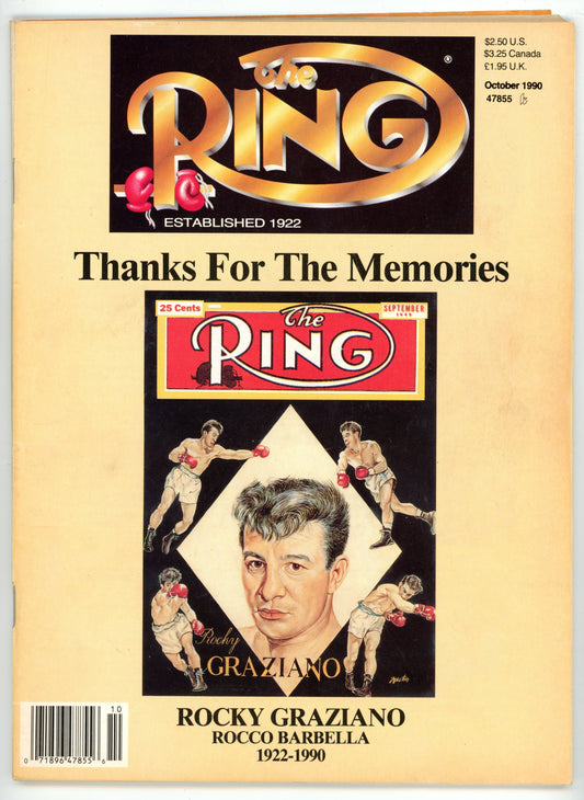 The Ring Vintage Boxing Magazine (October 1990) Rocky Graziano Memorial