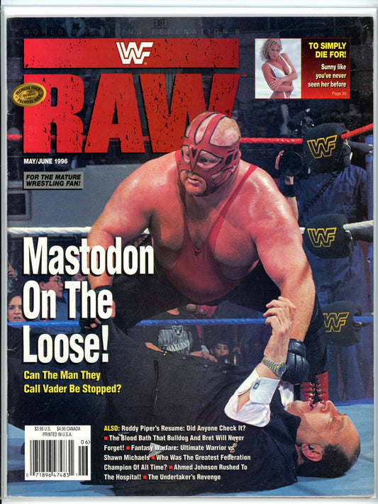 WWF Raw Vintage Wrestling Magazine (May/June, 1996) Big Van Vader