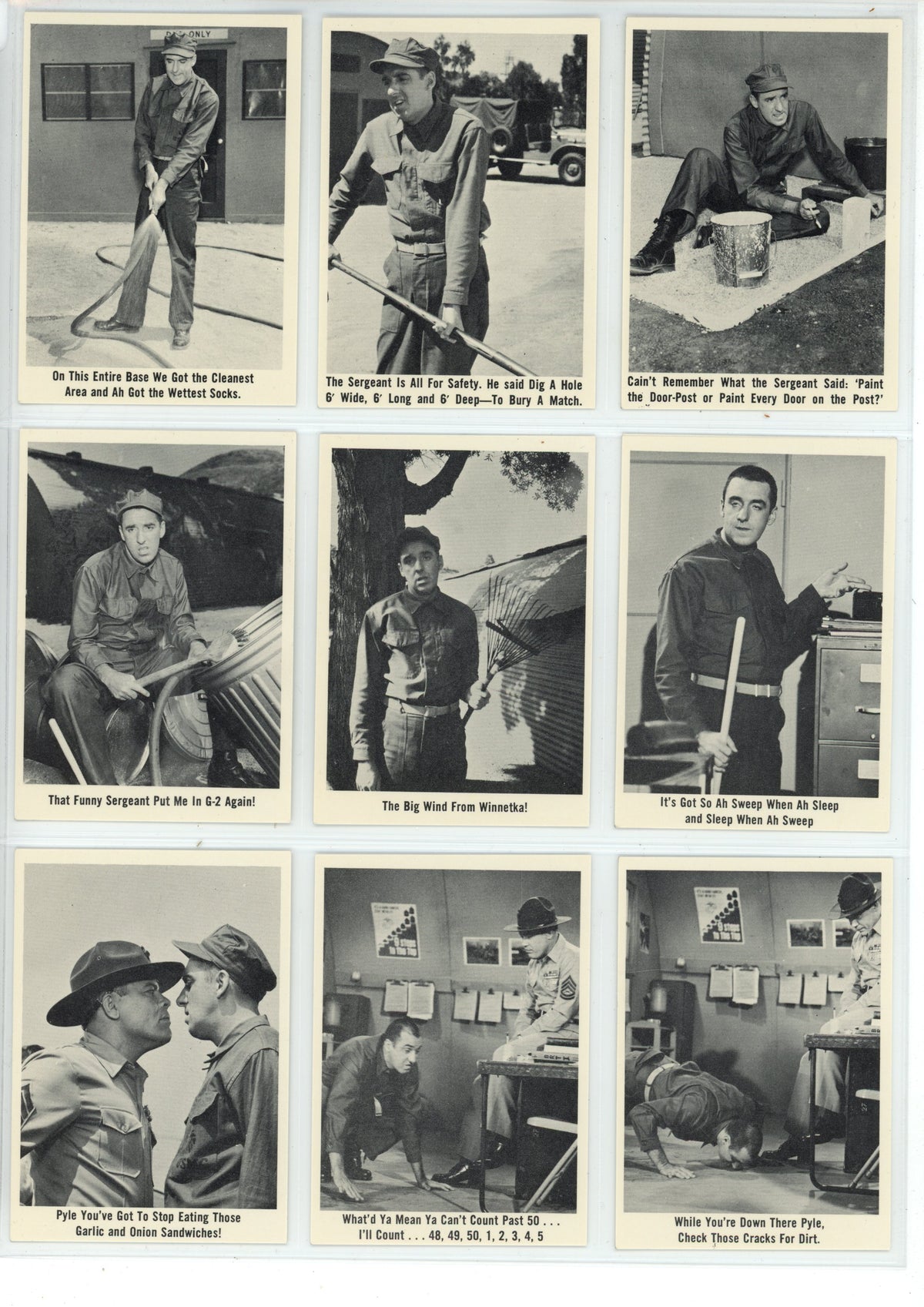 1965 Fleer Gomer Pyle, U.S.M.C. Trading Card Complete Set (66 Cards) High Grade