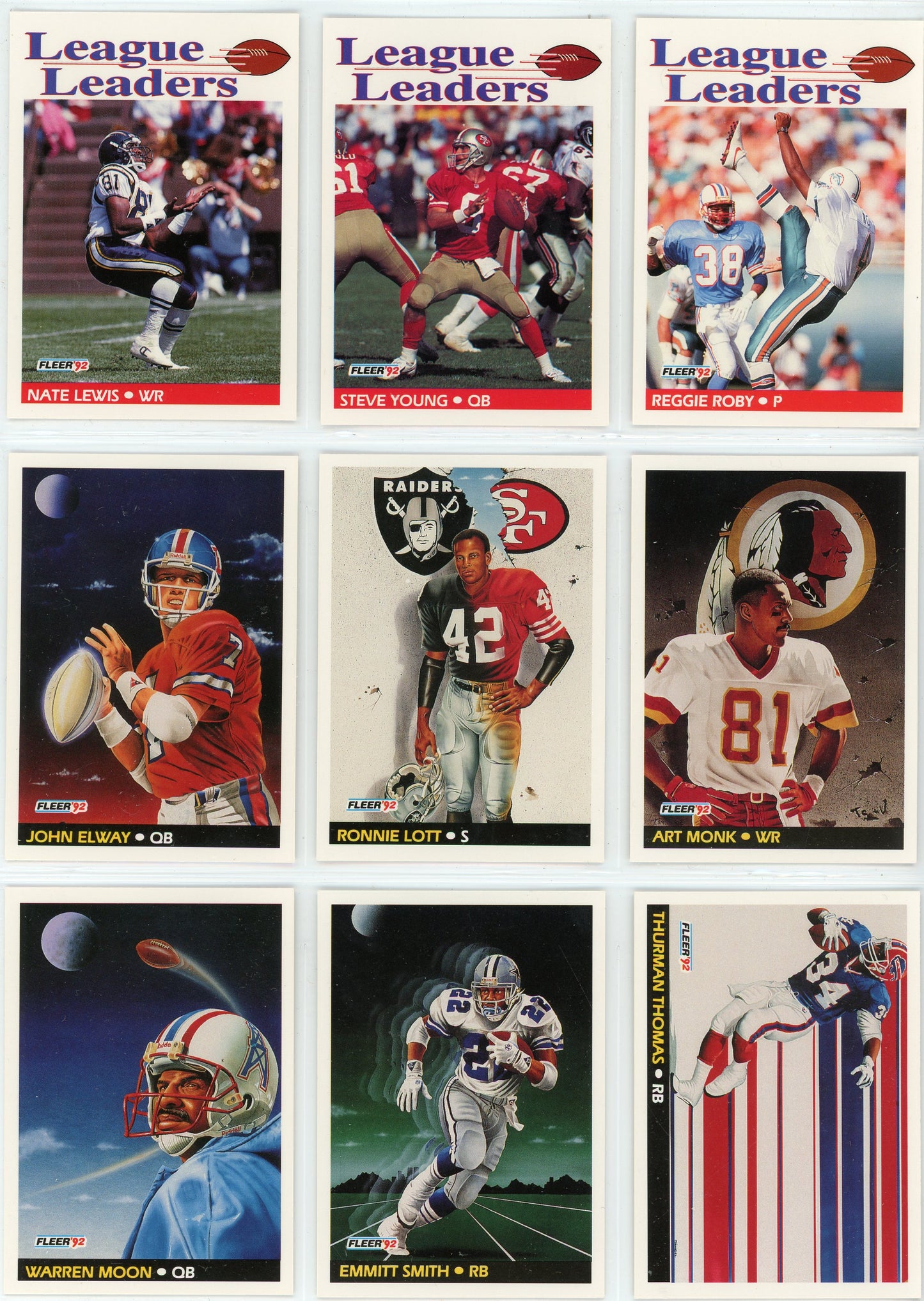 1992 Fleer NFL Football Card Complete Set (480 Cards)