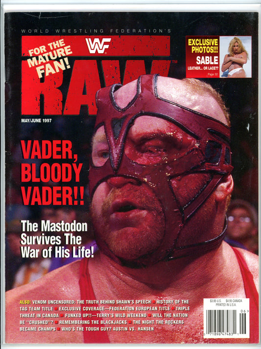 WWF Raw Vintage Wrestling Magazine (May/June, 1997) Big Van Vader