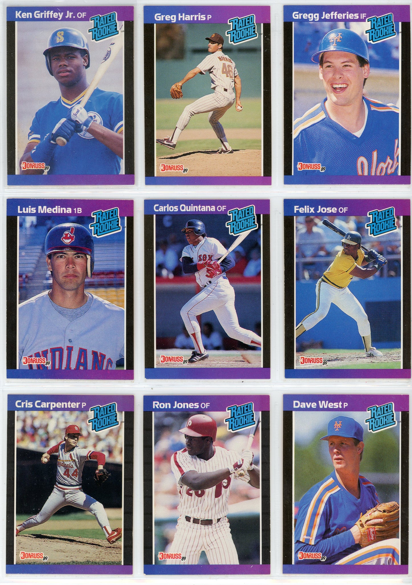 1989 Donruss MLB Baseball Complete Set (660 Cards) Griffey Jr Rookie