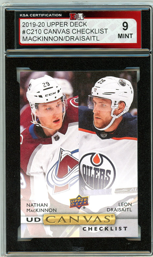 2019/20 Upper Deck Canvas Checklist MacKinnon / Draisaitl Graded Card #C210 KSA 9