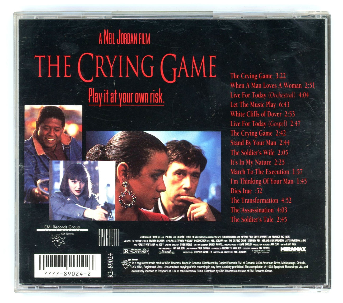 The Crying Game (1992) Motion Picture Soundtrack Vintage CD
