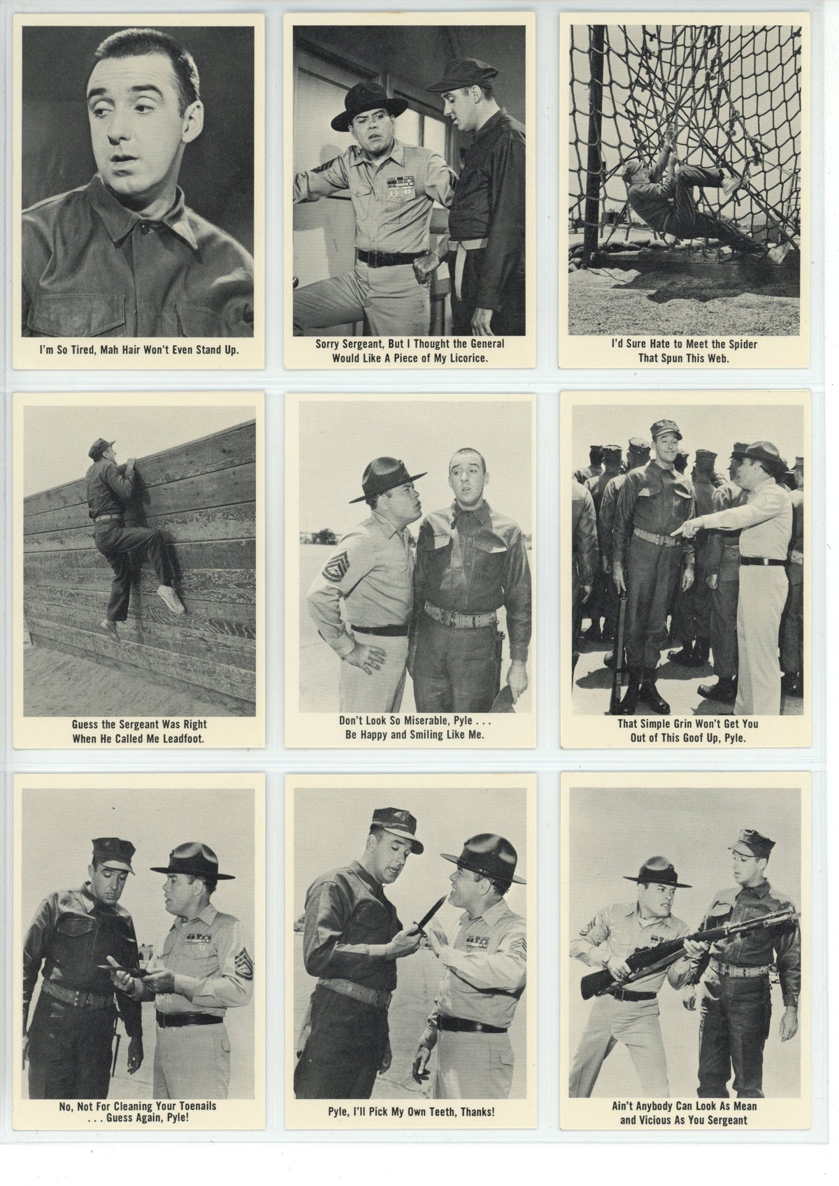 1965 Fleer Gomer Pyle, U.S.M.C. Trading Card Complete Set (66 Cards) High Grade