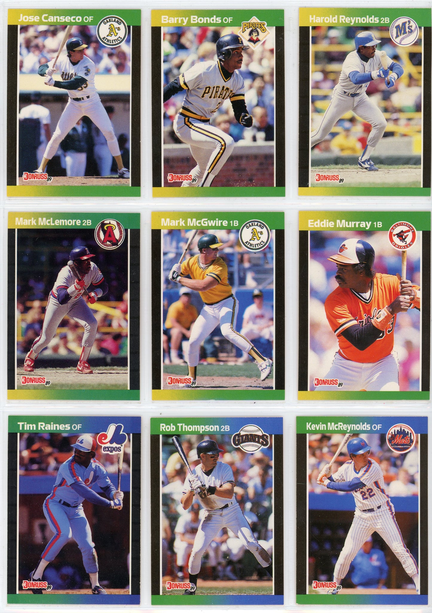 1989 Donruss MLB Baseball Complete Set (660 Cards) Griffey Jr Rookie