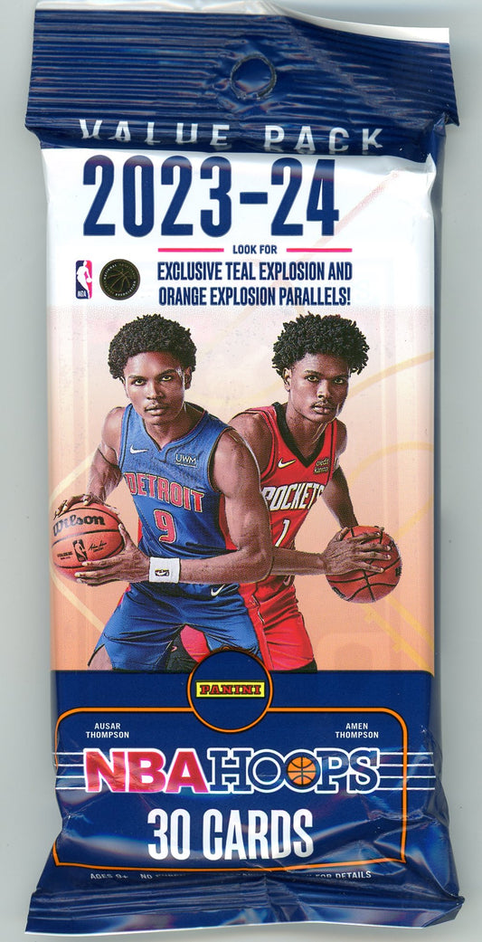 2023/24 Panini NBA Hoops Basketball Cello Value Pack (30 Cards) Possible Wembanyama Rookie