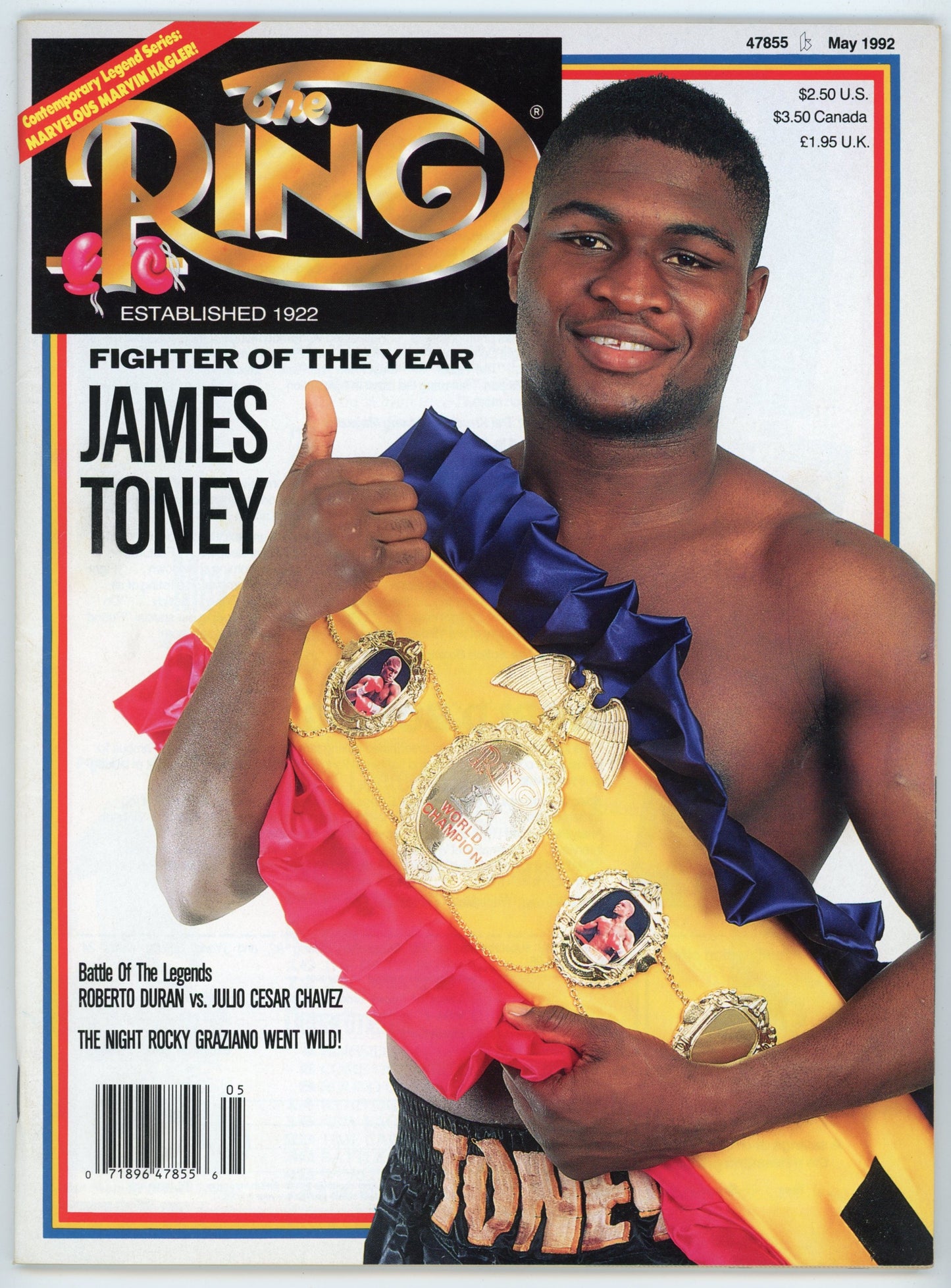 The Ring Vintage Boxing Magazine (May 1992) James Toney Fighter of the Year