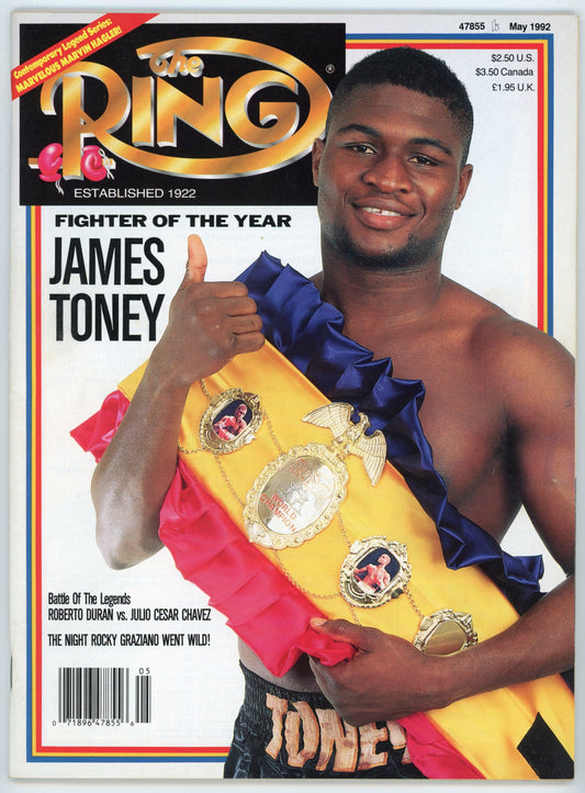 The Ring Vintage Boxing Magazine (May 1992) James Toney Fighter of the Year