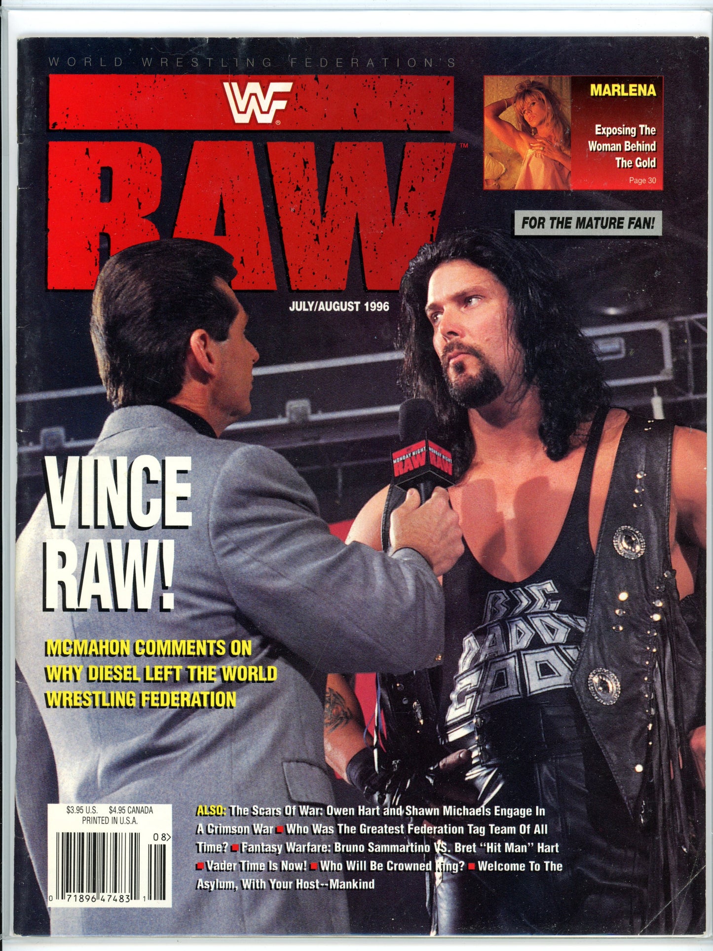 WWF Raw Vintage Wrestling Magazine (July/August, 1996) Vince McMahon