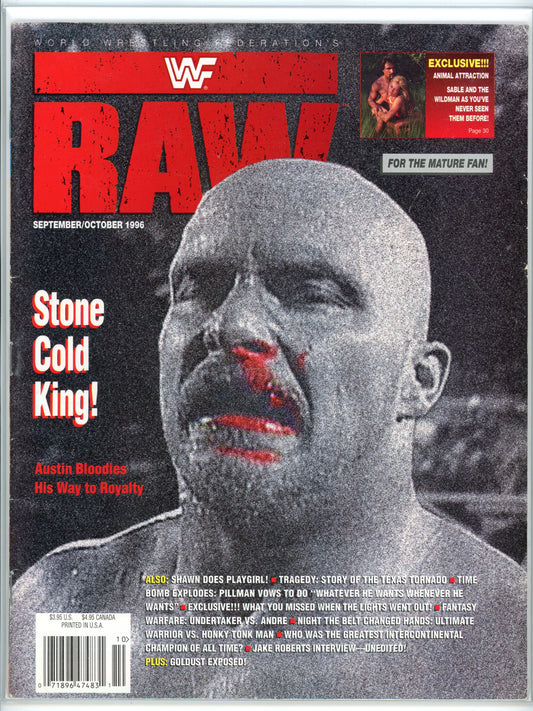 WWF Raw Vintage Wrestling Magazine (September/October, 1996) "Stone Cold" Steve Austin