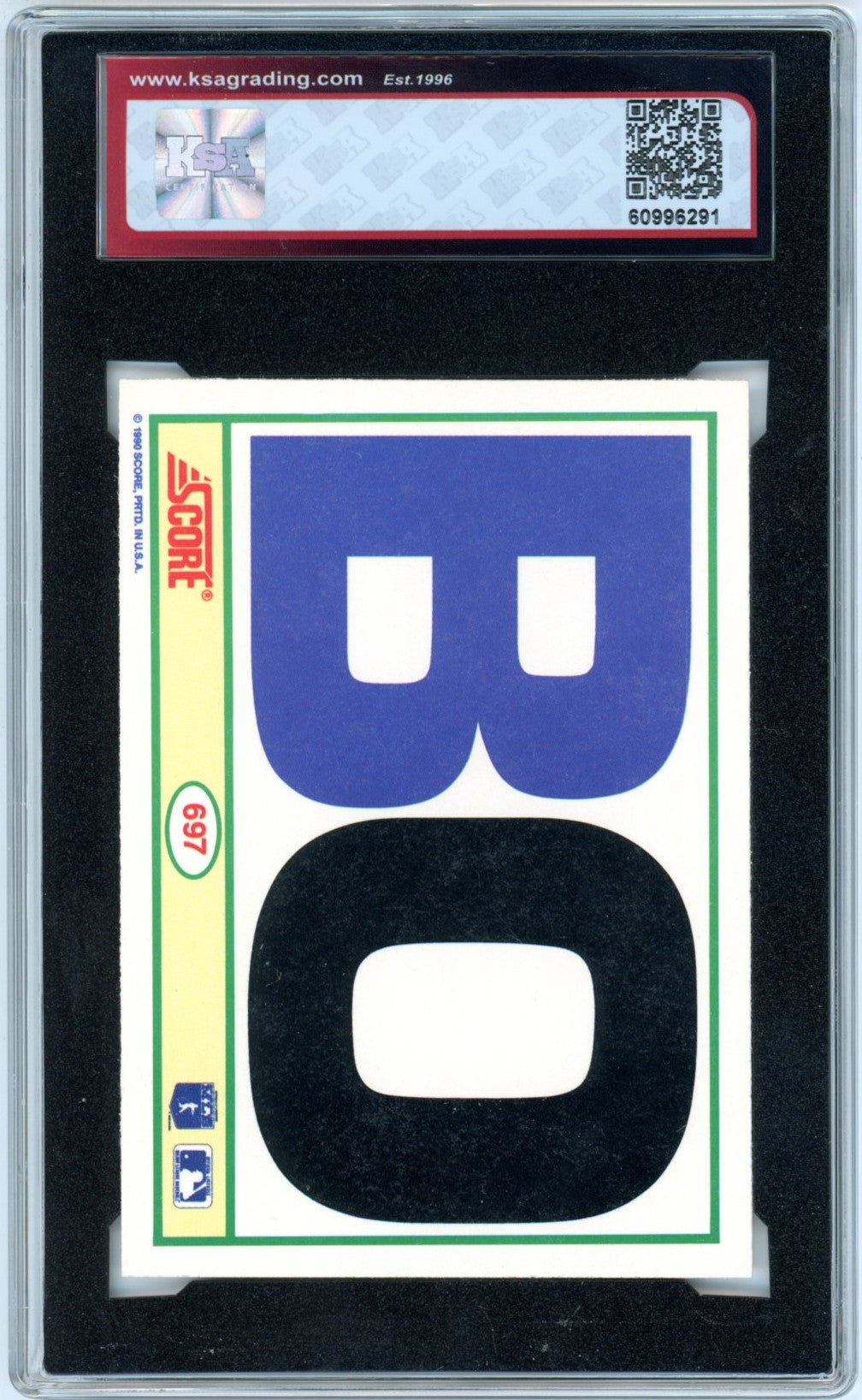 1990 Score Bo Jackson #697 Graded Baseball Card KSA 9