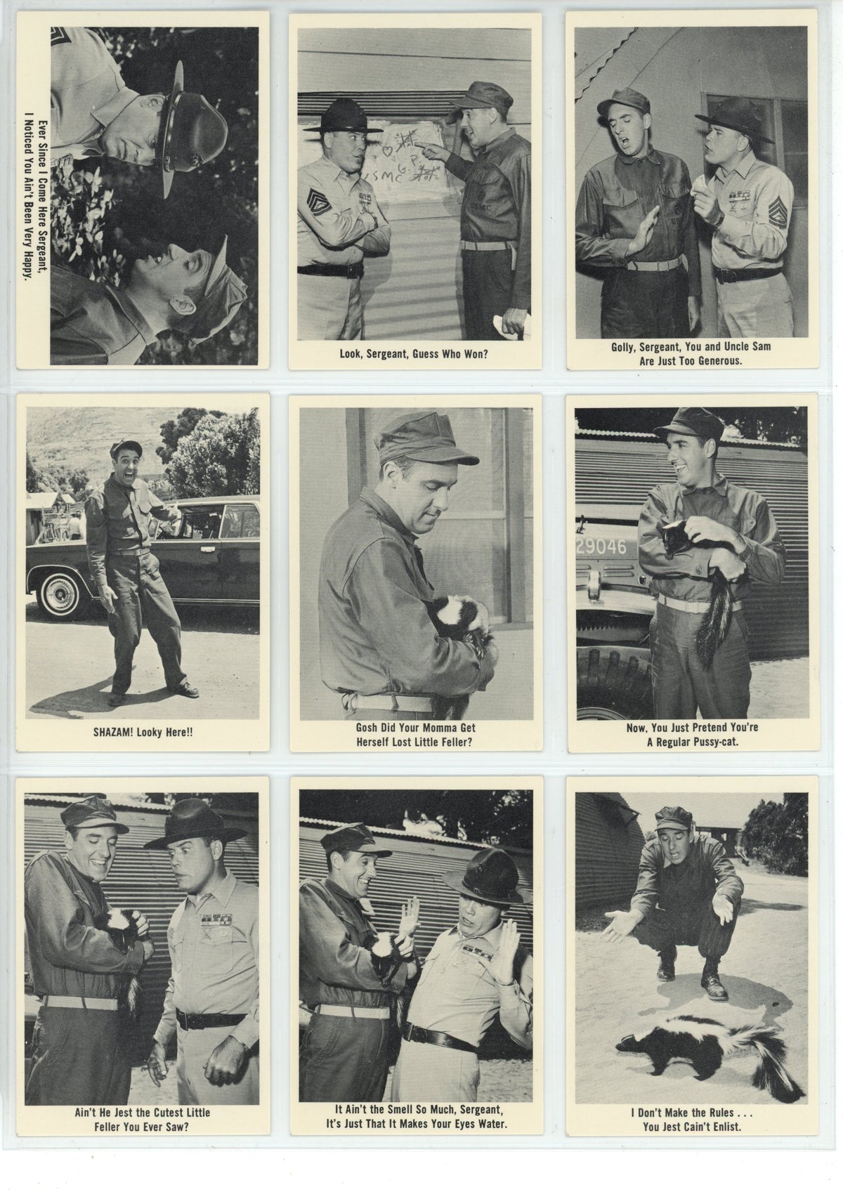 1965 Fleer Gomer Pyle, U.S.M.C. Trading Card Complete Set (66 Cards) High Grade