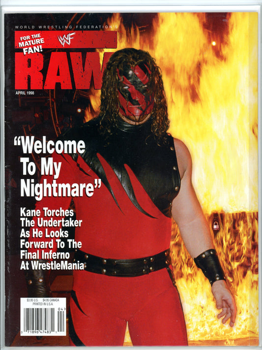 WWF Raw Vintage Wrestling Magazine (April, 1998) Kane