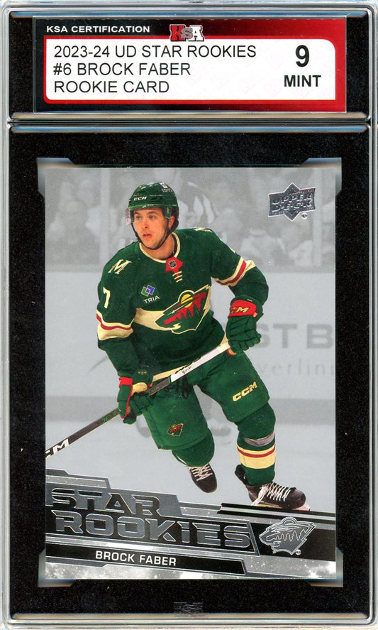 2023/24 Upper Deck Star Rookies Brock Faber Graded Rookie Card #6 KSA 9