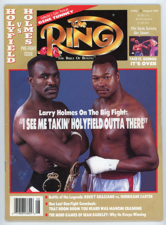 The Ring Vintage Boxing Magazine (August 1992) Larry Holmes vs. Evander Holyfield Pre-Fight Issue