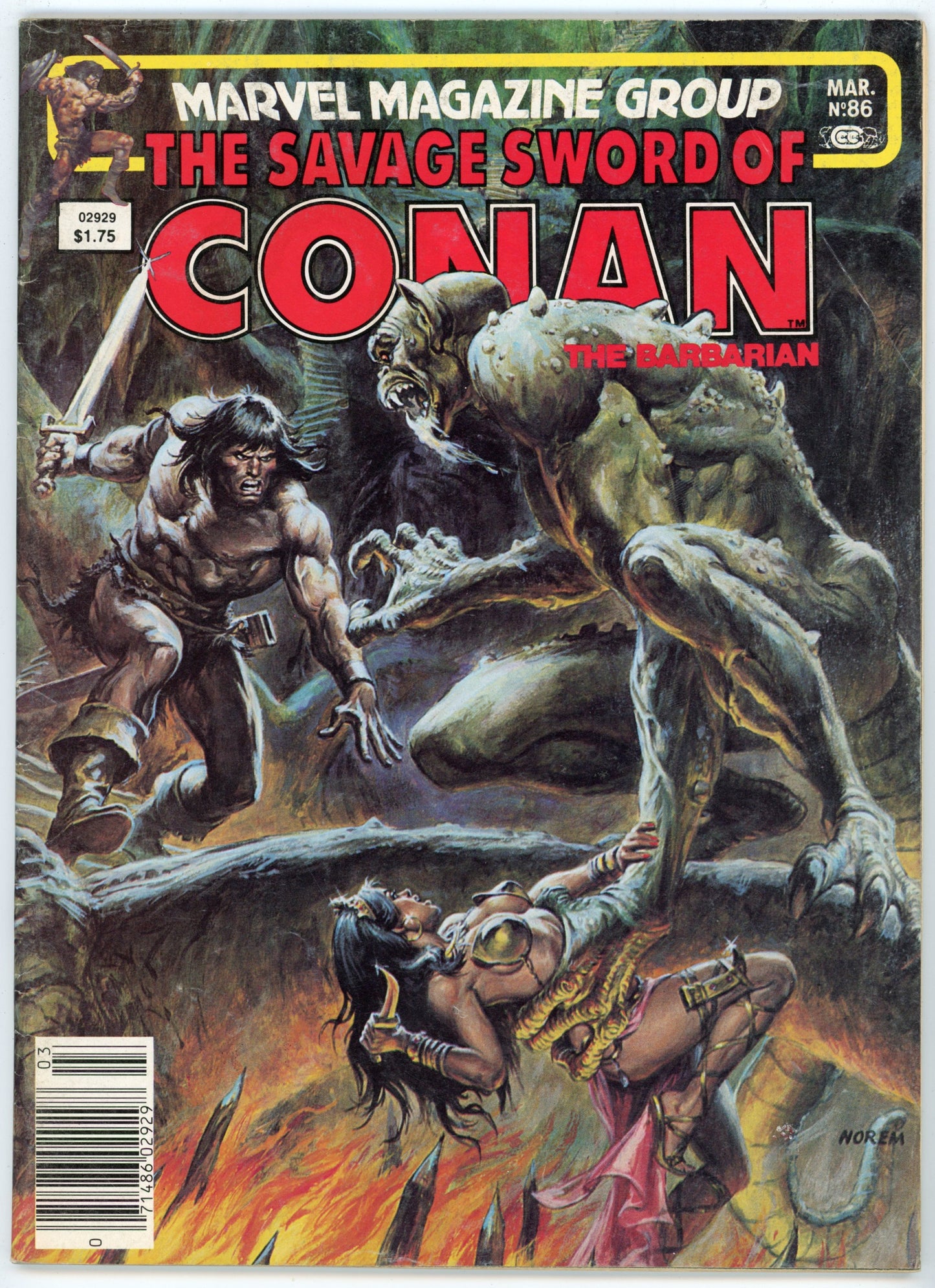 Marvel Magazine The Savage Sword of Conan the Barbarian Volume 1 No. 86 (March 1983)