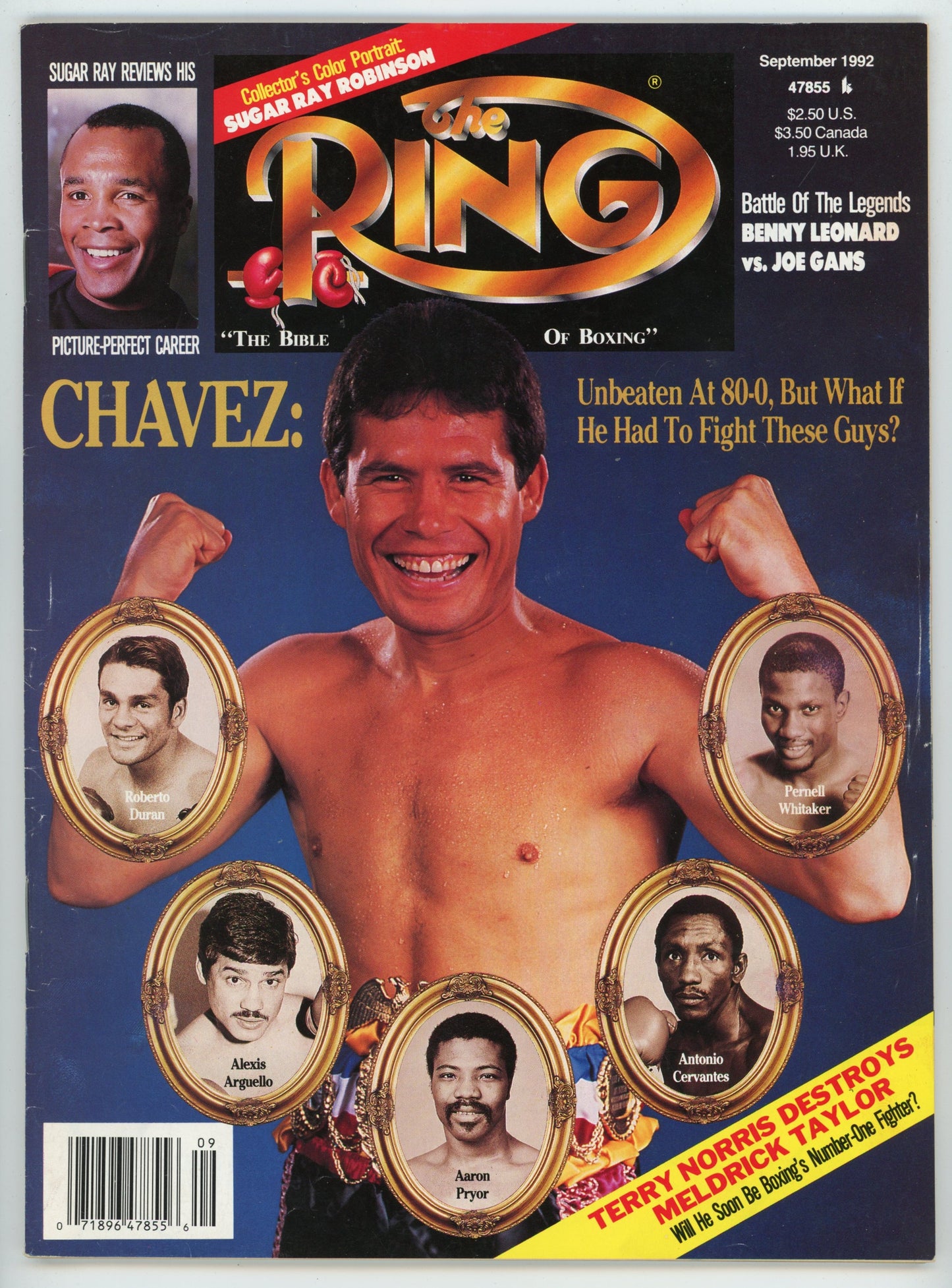 The Ring Vintage Boxing Magazine (September 1992) Julio Cesar Chavez Cover